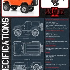 RC4WD 1/18 Gelande II RTR with Black Rock Body Set - Orange -Cars Truck shop online Z RTR0048 3