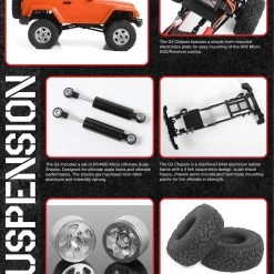 RC4WD 1/18 Gelande II RTR with Black Rock Body Set - Orange -Cars Truck shop online Z RTR0048 4