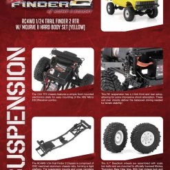 RC4WD 1/24 Trail Finder 2 RTR with Mojave II Hard Body Set (Yellow) -Cars Truck shop online Z RTR0051 4 3