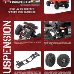 RC4WD 1/24 Trail Finder 2 RTR with Mojave II Hard Body Set (Red) -Cars Truck shop online Z RTR0053 4 3