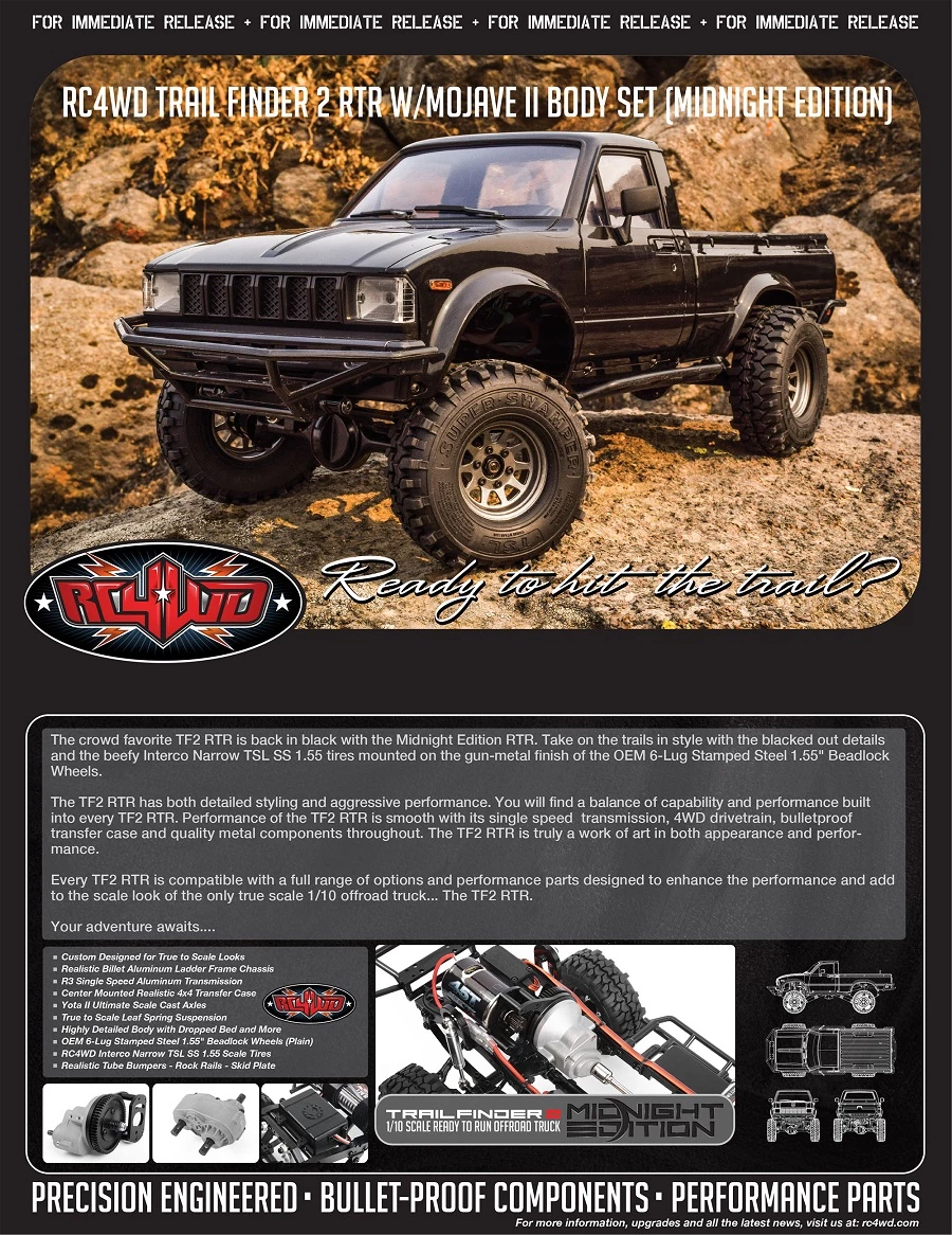RC4WD Midnight Edition Trail Finder 2 RTR with Mojave II Body Set 18 RC4WD Midnight Edition Trail Finder 2 RTR with Mojave II Body Set - Image 16