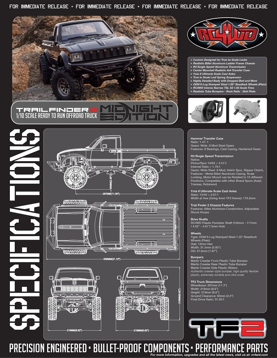 RC4WD Midnight Edition Trail Finder 2 RTR with Mojave II Body Set 19 RC4WD Midnight Edition Trail Finder 2 RTR with Mojave II Body Set - Image 17
