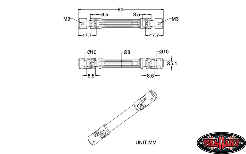 RC4WD Scale Steel Punisher Shaft (87mm - 110mm / 3.42" - 4.33") 5mm Hole 10 RC4WD Scale Steel Punisher Shaft (87mm - 110mm / 3.42" - 4.33") 5mm Hole - Image 8