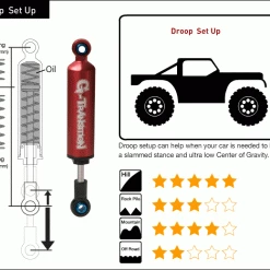 Gmade G-Transition Shock Black 90mm for 1/8 Crawlers (4) -Cars Truck shop online transition90 droop 2