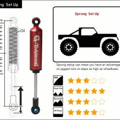 Gmade G-Transition Shock Black 90mm for 1/10 Crawlers (4) -Cars Truck shop online transition90 sprung 4